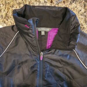 Title Nine‎ Will Power Black/Purple Fabric & Quilted Jacket Size Medium